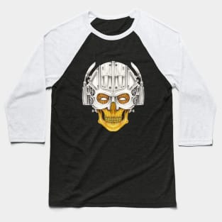 Skull headphones cyberpunk futuristic. Baseball T-Shirt